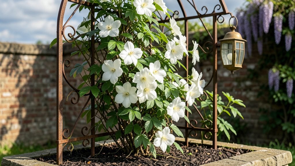 Decorating Garden Wall: Vertical Space Multiplier for Climbing Beauty