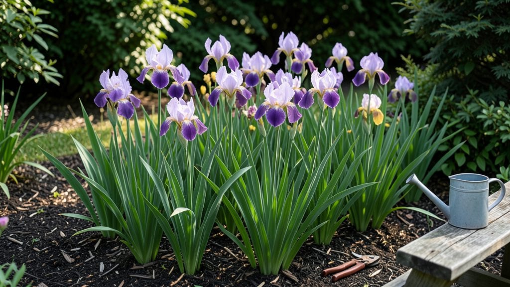 Iris Garden Design: Bold Vertical Accents for Year-Round Elegance